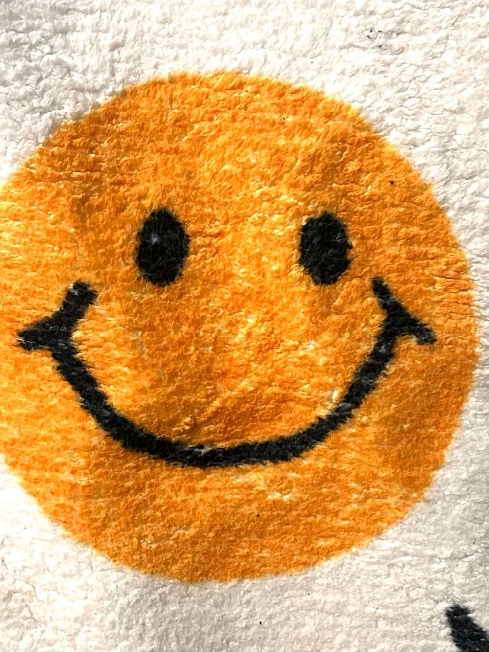 Smiley Daisy Flower Rug - White and Orange
